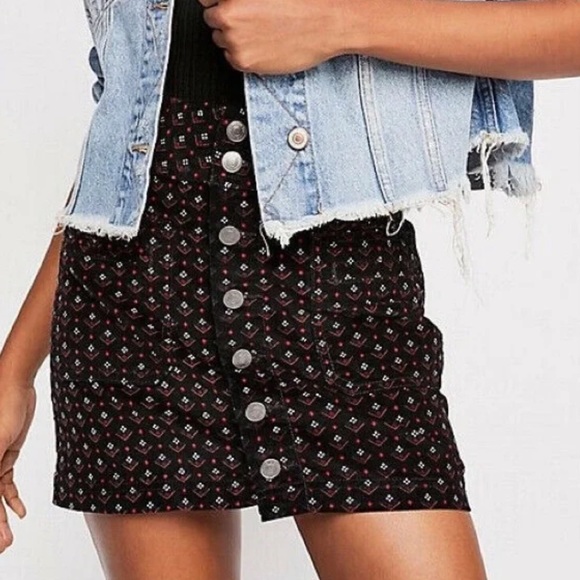 Free People We The Free Joanie Printed Corduroy Mini Skirt—26 - Picture 2 of 9